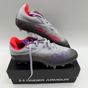 Under Armour UA W Blur Smoke MC Womens Football Cleats Size 7 Gray Red‎